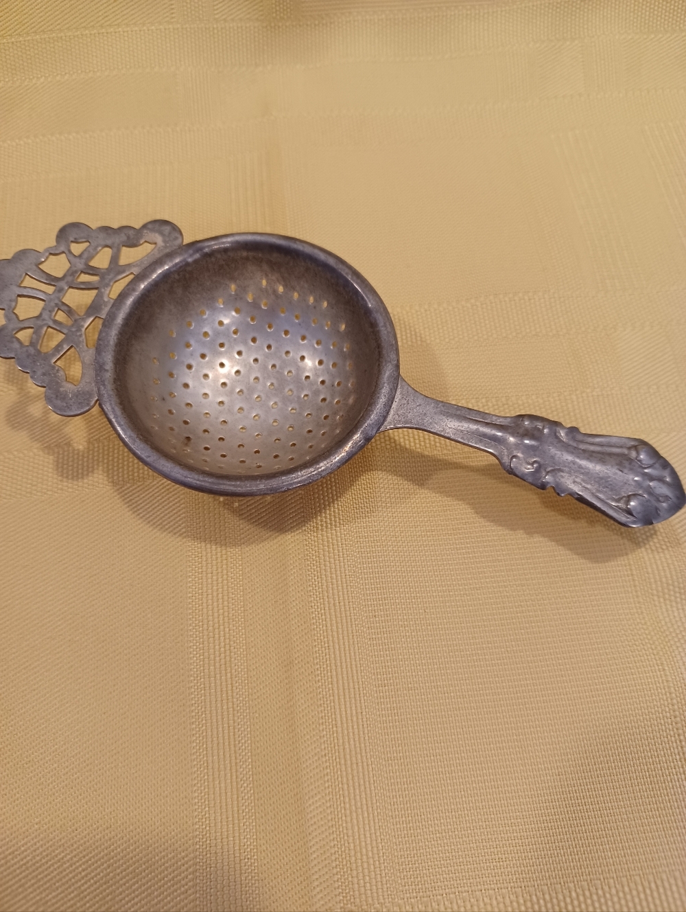 Vintage Metal Tea Strainer - Silver Tone